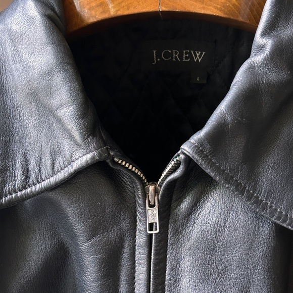 J. Crew black leather jacket large - Picture 5 of 12